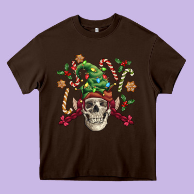 Elf Skull Heavy Core Tee Designed By Fadigitalartstudio