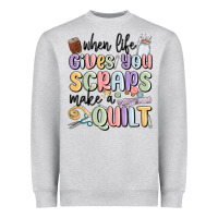 Heather Grey when life gives you scraps make a quilt Heavyweight Sweatshirt - MaliasSmallBusiness