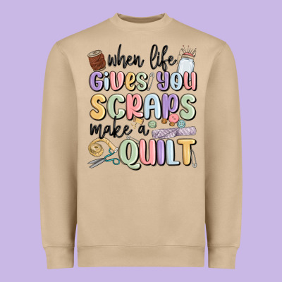 When Life Gives You Scraps Make A Quilt Heavyweight Sweatshirt Designed By Maliassmallbusiness