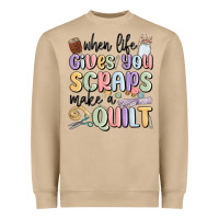 Mushroom when life gives you scraps make a quilt Heavyweight Sweatshirt - MaliasSmallBusiness