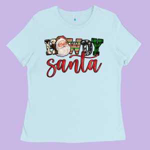 Howdy Santa Ladies Tee Designed By Fadigitalartstudio