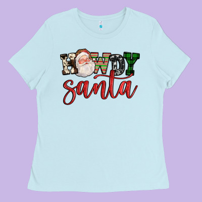 Howdy Santa Ladies Tee Designed By Fadigitalartstudio