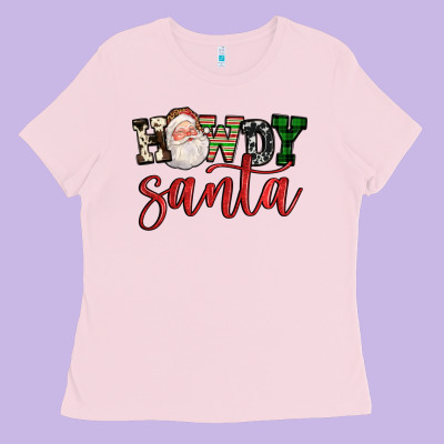 Howdy Santa Ladies Tee Designed By Fadigitalartstudio