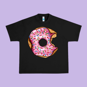 Pink Strawberry Donut Urban Heavy Tee Designed By Adodesignshop