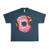Midnight Navy pink strawberry donut Urban Heavy Tee - AdoDesignShop
