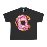 Pigment Black pink strawberry donut Urban Heavy Tee - AdoDesignShop