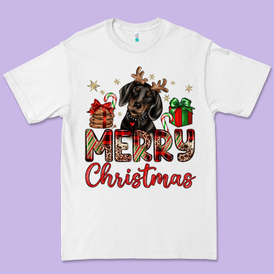 Merry Christmas Dachshund Premium Tee Designed By Jahusdesignshop