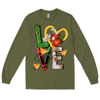 Army Green teacher love nca Long Sleeve Tee - NancyCooperArtShop