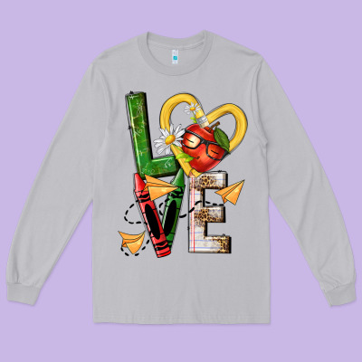 Teacher Love Nca Long Sleeve Tee Designed By Nancycooperartshop