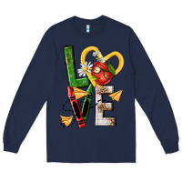 Navy teacher love nca Long Sleeve Tee - NancyCooperArtShop
