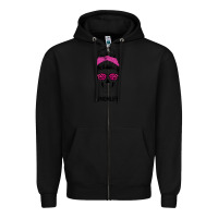 Black Pink Glitter, Leopard Pattern Mom Skull Zipper Hoodie - Bettercallsaul