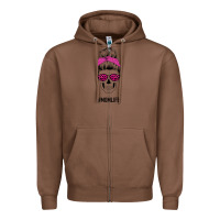 Chestnut Pink Glitter, Leopard Pattern Mom Skull Zipper Hoodie - Bettercallsaul