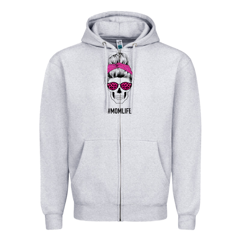 Pink Glitter, Leopard Pattern Mom Skull Zipper Hoodie by Bettercallsaul | Teevron
