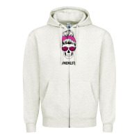 Oatmeal Heather Pink Glitter, Leopard Pattern Mom Skull Zipper Hoodie - Bettercallsaul