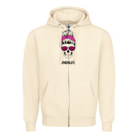 Sandshell Pink Glitter, Leopard Pattern Mom Skull Zipper Hoodie - Bettercallsaul