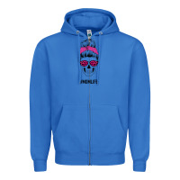 True Royal Pink Glitter, Leopard Pattern Mom Skull Zipper Hoodie - Bettercallsaul