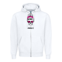 White Pink Glitter, Leopard Pattern Mom Skull Zipper Hoodie - Bettercallsaul