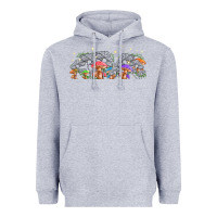 Heather Grey magic mushroom Heavyweight Hoodie - TumblerDesignByShophia