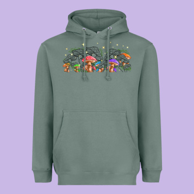 Magic Mushroom Heavyweight Hoodie Designed By Tumblerdesignbyshophia