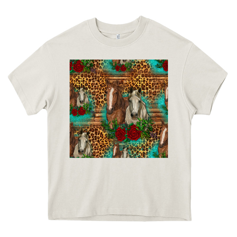 Horses With Roses Seamless Pattern Heavy Core Tee by HRA Design Shop | Teevron