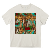 Cream horses with roses seamless pattern Heavy Core Tee - HRA Design Shop