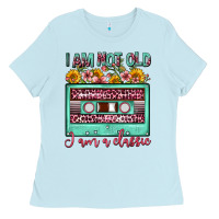 Baby Blue i am not old i am a classic sunflower floral casse Ladies Tee - FaDigitalArtStudio