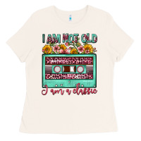 Bone i am not old i am a classic sunflower floral casse Ladies Tee - FaDigitalArtStudio