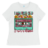 White i am not old i am a classic sunflower floral casse Ladies Tee - FaDigitalArtStudio