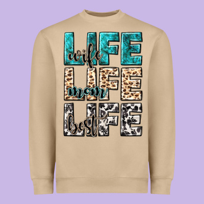 Wife Life Wife Mom Life Best Heavyweight Sweatshirt Designed By Nancycooperartshop