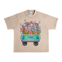 French Oak truck with flowers Urban Heavy Tee - MaliasSmallBusiness