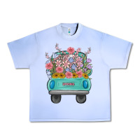 Grape Ice truck with flowers Urban Heavy Tee - MaliasSmallBusiness