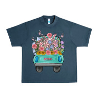 Midnight Navy truck with flowers Urban Heavy Tee - MaliasSmallBusiness