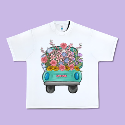Truck With Flowers Urban Heavy Tee Designed By Maliassmallbusiness