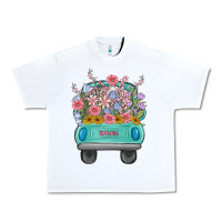 White truck with flowers Urban Heavy Tee - MaliasSmallBusiness