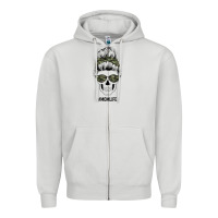 Dove Grey Camouflage Pattern Mom Skull Zipper Hoodie - Bettercallsaul