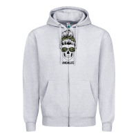 Camouflage Pattern Mom Skull Zipper Hoodie | Teevron