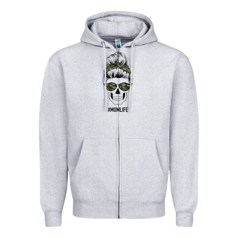 Camouflage Pattern Mom Skull Zipper Hoodie by Bettercallsaul | Teevron