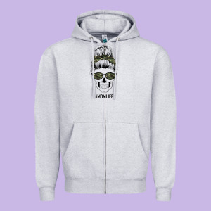 Camouflage Pattern Mom Skull Zipper Hoodie Designed By Bettercallsaul