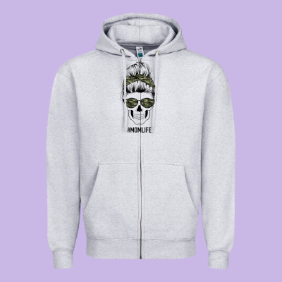 Camouflage Pattern Mom Skull Zipper Hoodie Designed By Bettercallsaul
