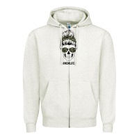 Oatmeal Heather Camouflage Pattern Mom Skull Zipper Hoodie - Bettercallsaul