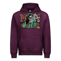 Mauve Wine Mom life skull Mother's Day Urban Hoodie - FaDigitalArtStudio