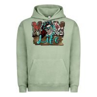 Pigment Oil Green Mom life skull Mother's Day Urban Hoodie - FaDigitalArtStudio