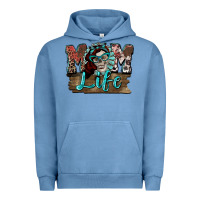 Pigment Pebble Blue Mom life skull Mother's Day Urban Hoodie - FaDigitalArtStudio