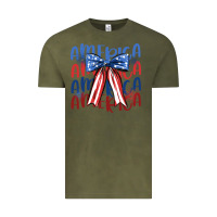 Vintage Olive america ribbon Vintage Tee - JahusDesignShop