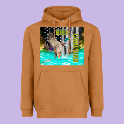 Reel Cool Dad Bass Heavyweight Hoodie Designed By Tumblerdesignbyshophia