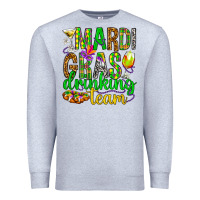 Heather Grey Mardi Gras drinking team Premium Sweatshirt - HowdyJamesFarm