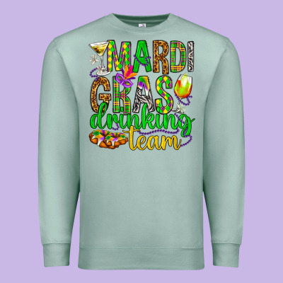 Mardi Gras Drinking Team Premium Sweatshirt Designed By Howdyjamesfarm