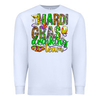 White Mardi Gras drinking team Premium Sweatshirt - HowdyJamesFarm