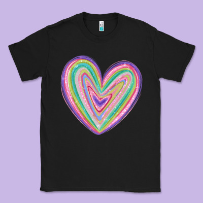 Valentine's Day Colorful Heart Classic Tee Designed By Maliassmallbusiness