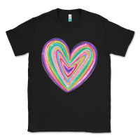 Black valentine's day colorful heart Classic Tee - MaliasSmallBusiness